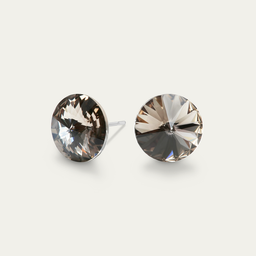 Mila - Greige - 8mm Grey Color Crystal - Hypoallergenic Stainless