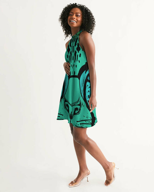 2882Sport™ Tropics Of Oz: Into The Wild Oversized Tiger Halter Dress