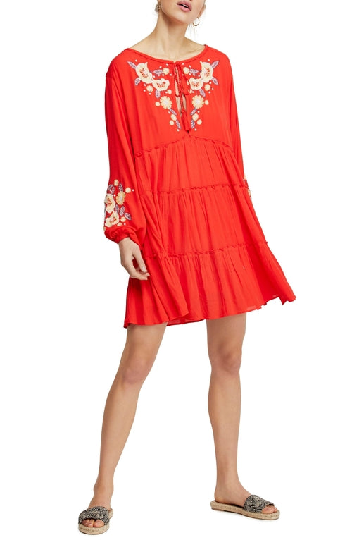 Free People Spell On You Embroidered Keyhole Dress