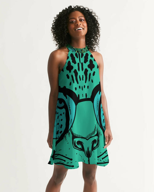 2882Sport™ Tropics Of Oz: Into The Wild Oversized Tiger Halter Dress