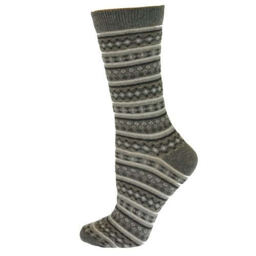 Flower Pattern Cotton Women's Crew Socks in 1-Pair Packs