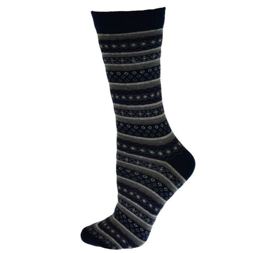 Flower Pattern Cotton Women's Crew Socks in 1-Pair Packs