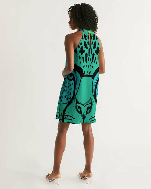 2882Sport™ Tropics Of Oz: Into The Wild Oversized Tiger Halter Dress