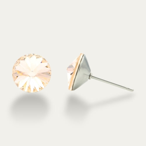 Mila - Champagne - 8mm Bronze & Brown Color Crystal - Hypoallergenic