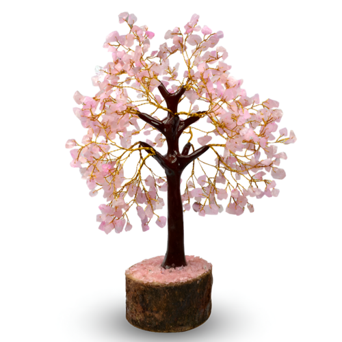 Crystal Products Rose Quartz Stone Tree 500 Beads Showpiece Size