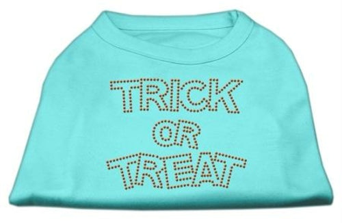 Mirage Pet Products 52-13-04 LGAQ Trick or Treat Rhinestone Shirts Aqu